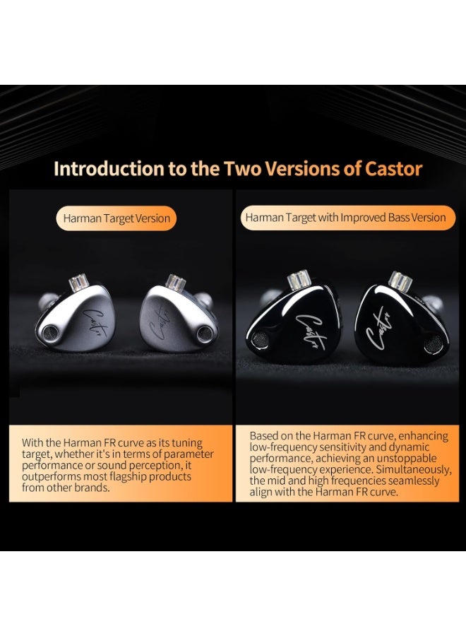 KZ Castor in ear Monitor, Harman Bass Edition IEM with Dual Dynamic Drivers, Tunable Sound Wired Headphones Gaming Earbuds with 4-Level Adjusting Switch, Noise-isolating (Heavy Bass Version, With Mic) - Image 2
